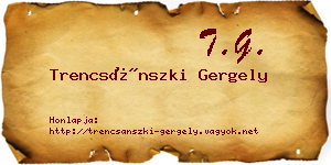 Trencsánszki Gergely névjegykártya